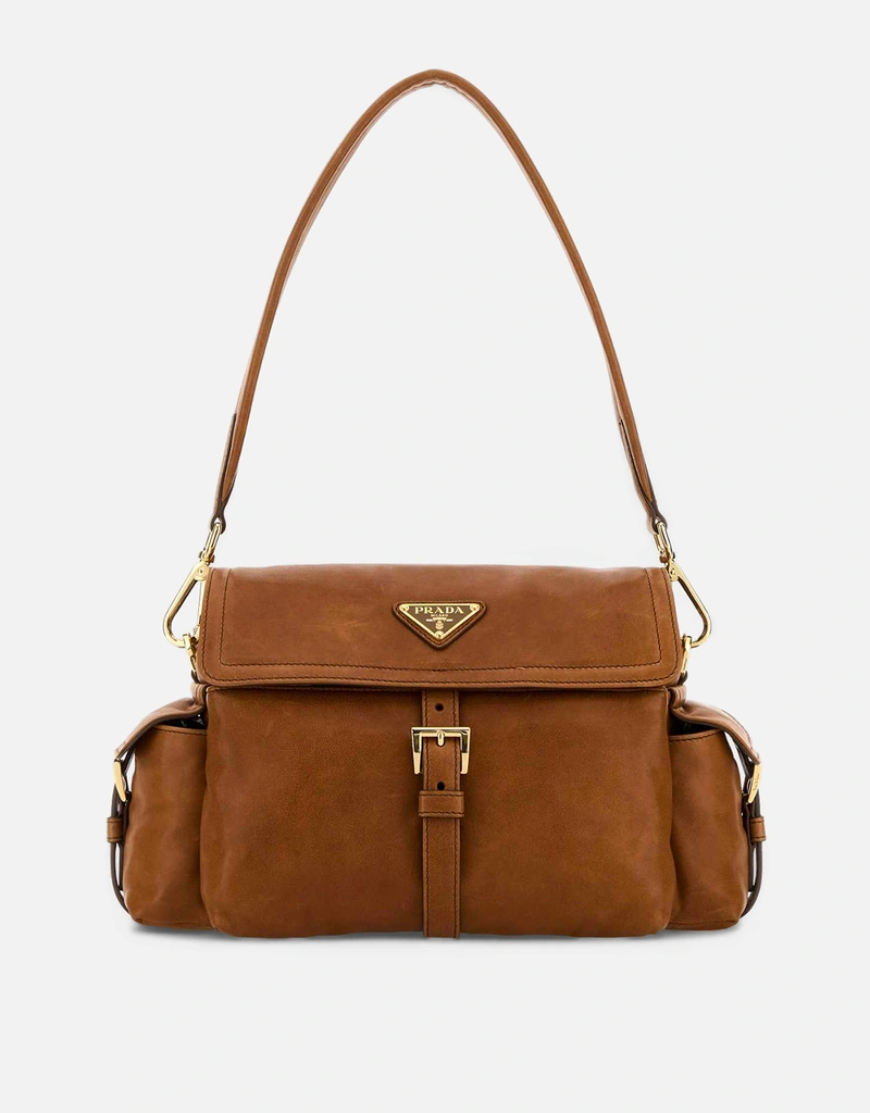 Prada キャメル ナッパレザー Explore ショルダーバッグ () IFCHIC.COM