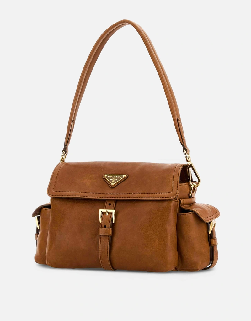 Prada キャメル ナッパレザー Explore ショルダーバッグ () IFCHIC.COM