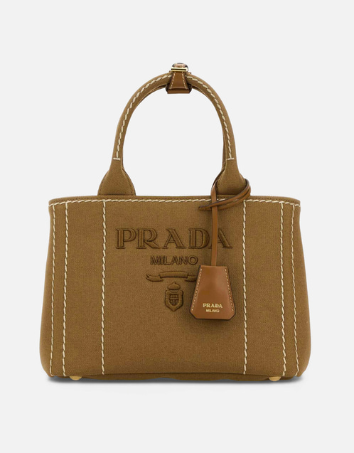 Prada キャメルキャンバスハンドバッグ () IFCHIC.COM