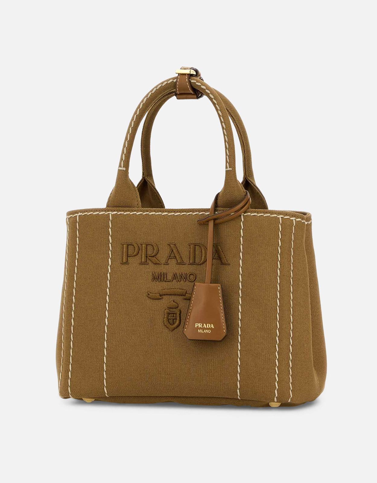 Prada キャメルキャンバスハンドバッグ () IFCHIC.COM