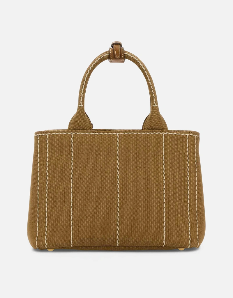 Prada キャメルキャンバスハンドバッグ () IFCHIC.COM