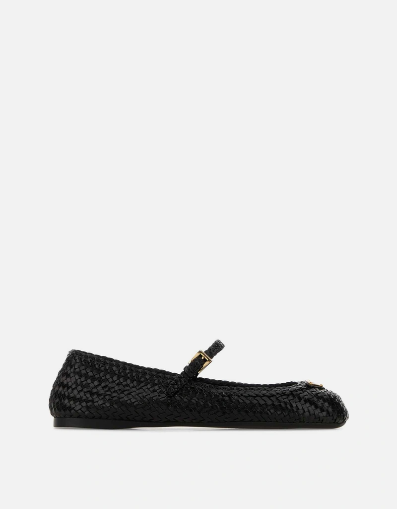 Prada 編み込みレザーバレリーナシューズ () IFCHIC.COM
