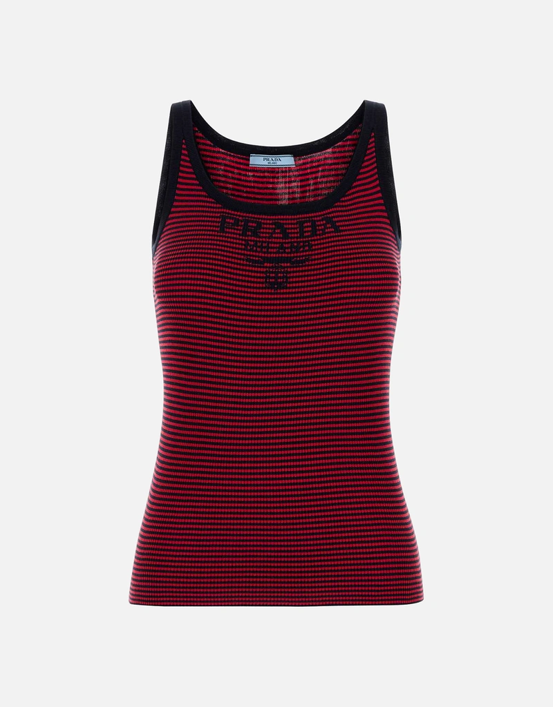 Prada 刺繍シルクタンクトップ (すべての新品) IFCHIC.COM