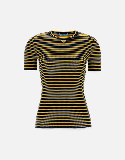 Prada 刺繍ストレッチコットンTシャツ (すべての新品) IFCHIC.COM