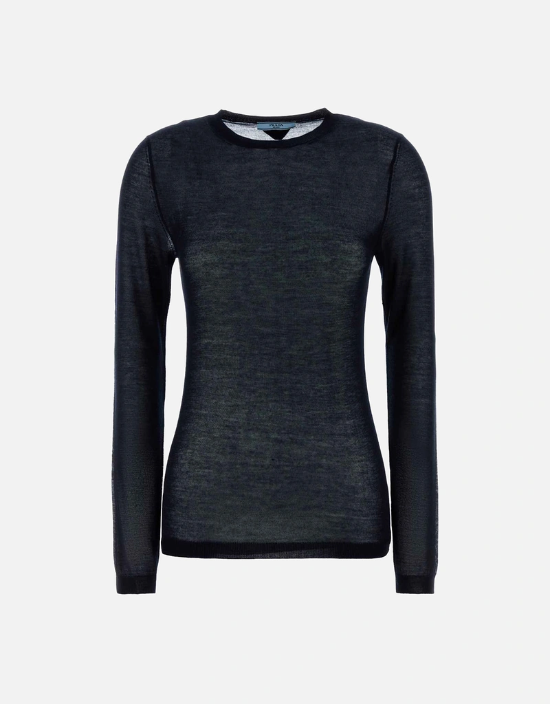 PRADA ニット セーター カシミヤ シルク タッセル サイズ42 PRADA＊Cashmere and silk カシミヤ＆シルクセーター＊送料込 (PRADA トップス