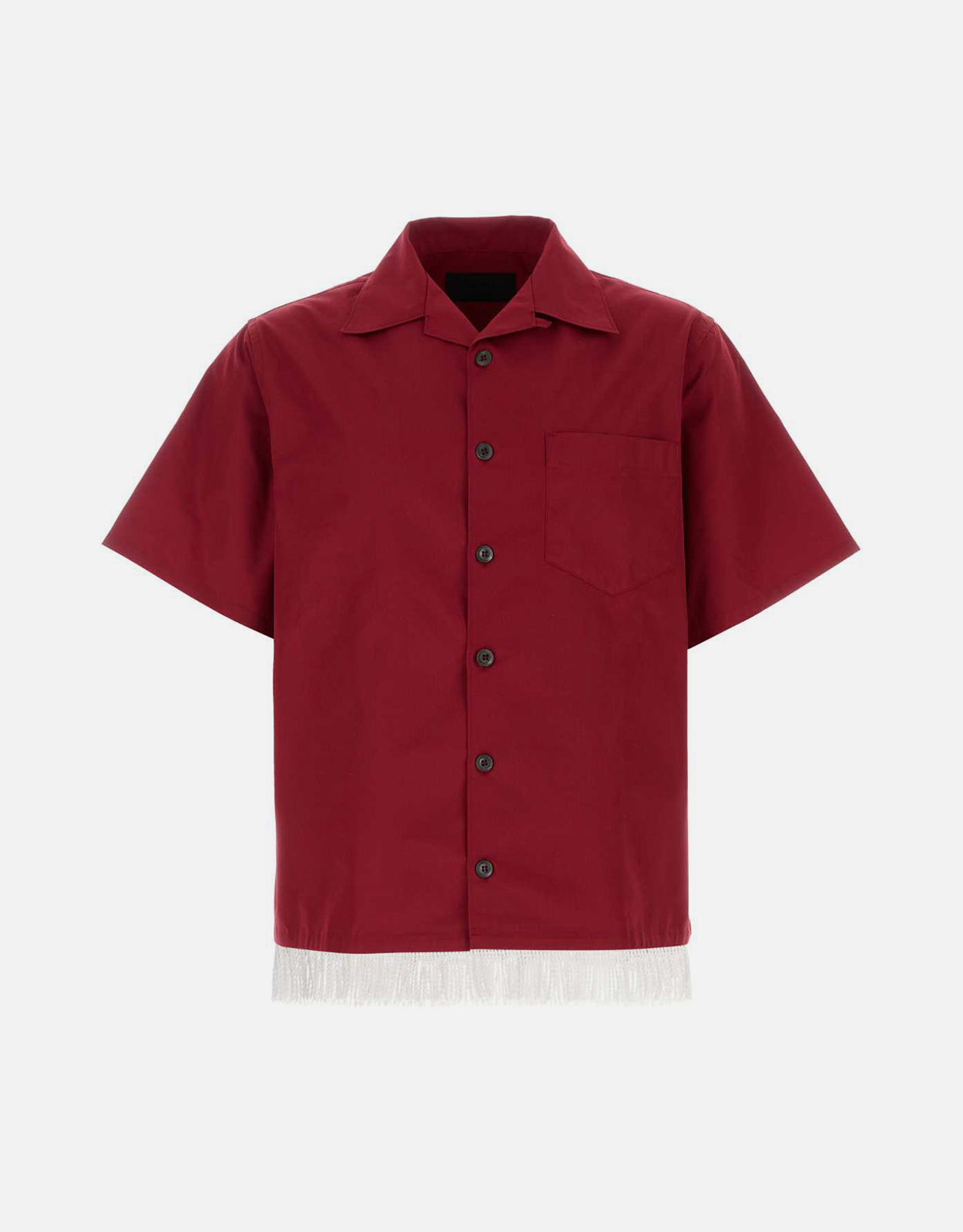 Prada メンズ コットンブレンド フリンジ ボウリングシャツ (すべての