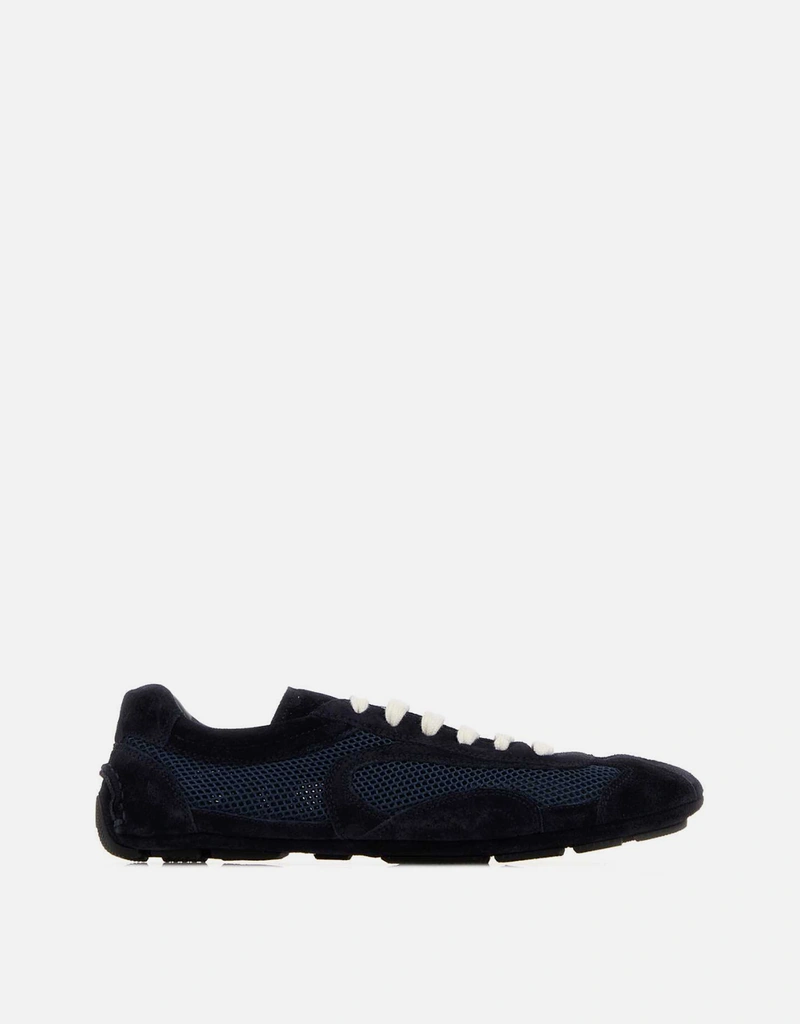 Prada ミッドナイトブルースエードとメッシュのモンテカルロスニーカー
