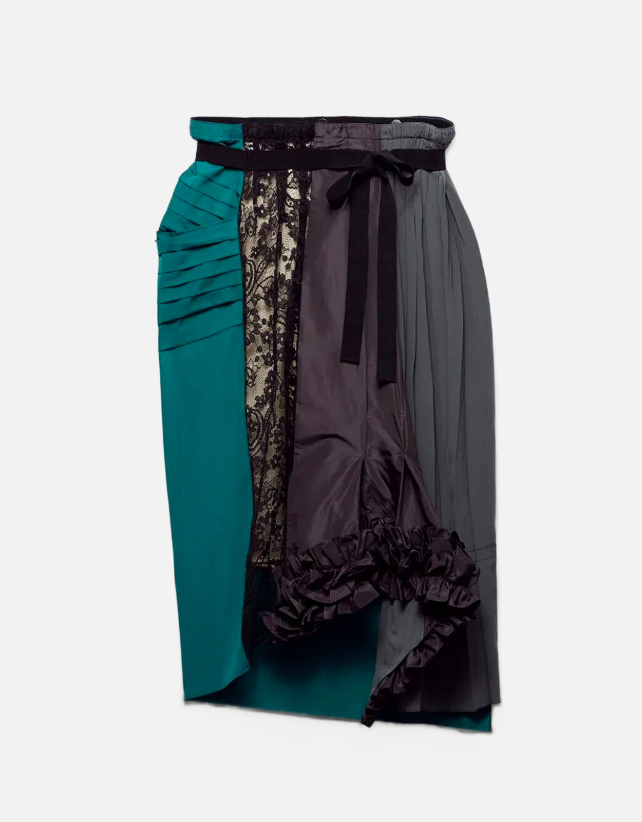 Prada Technical Taffeta Patchwork Skirt (All New In) IFCHIC.COM