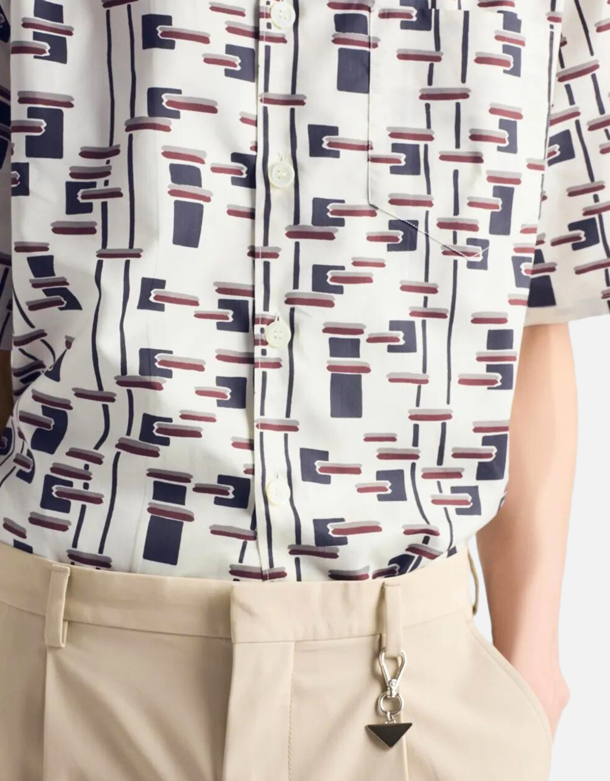 Prada メンズ プリント コットンブレンド シャツ (すべての新品