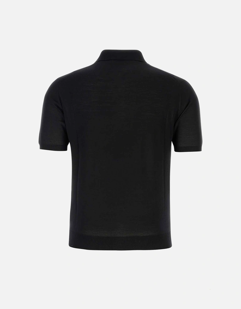 Prada メンズブラックウールポロシャツ () IFCHIC.COM