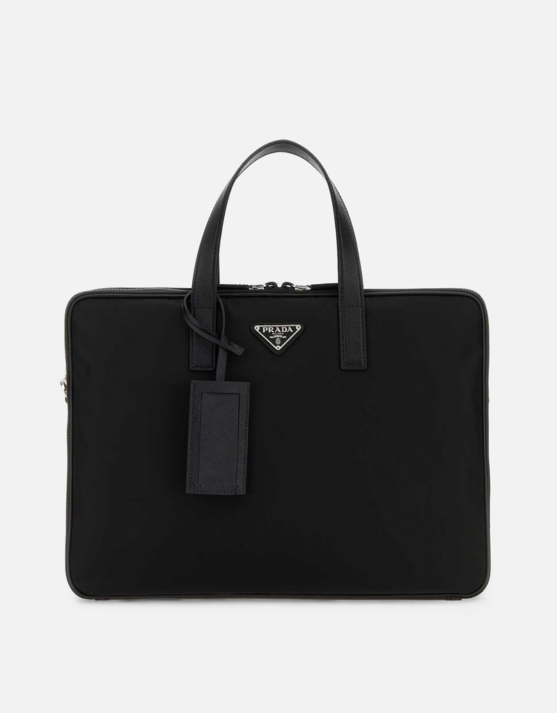Prada メンズ Re-Nylon And Saffiano Leather ブリーフケース