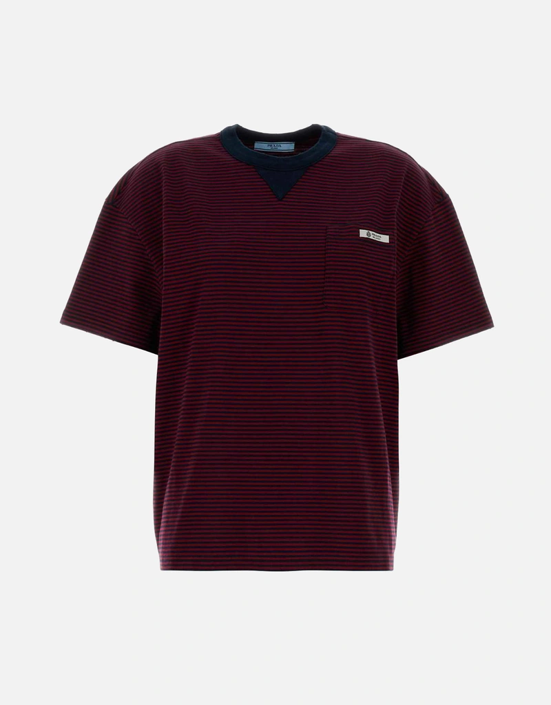 Prada オーバーサイズストライプコットンTシャツ (すべての新品