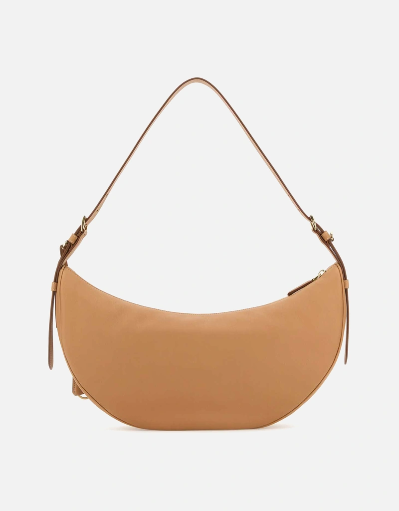 Prada Peach Calfskin Leather Large Demi-Lune Crossbody Bag