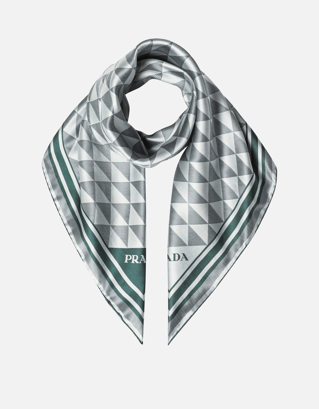 Prada Prada Emerald printed silk twill scarf 90x90　Prada エメラルド プリント シルク ツイル スカーフ 90x90