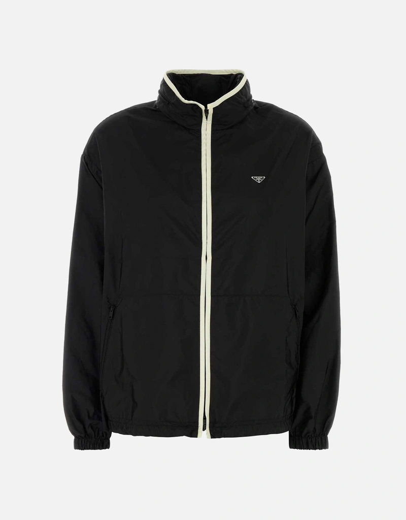 Prada ブラック Re-Nylon ウインドブレーカー (すべての新品) IFCHIC.COM