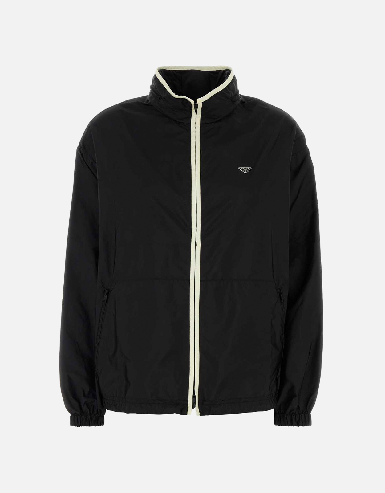 Prada ブラック Re-Nylon ウインドブレーカー (すべての新品) IFCHIC.COM
