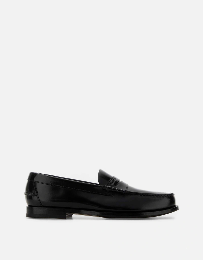Prada メンズ ブラッシュドカーフレザーローファー () IFCHIC.COM