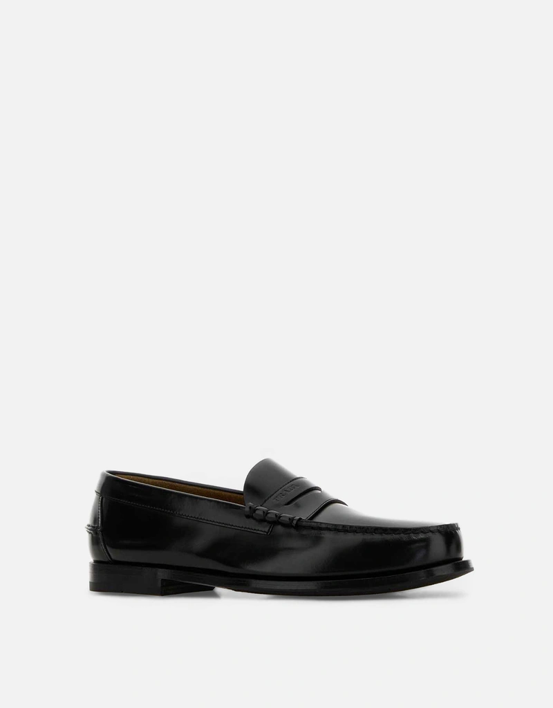 Prada メンズ ブラッシュドカーフレザーローファー () IFCHIC.COM