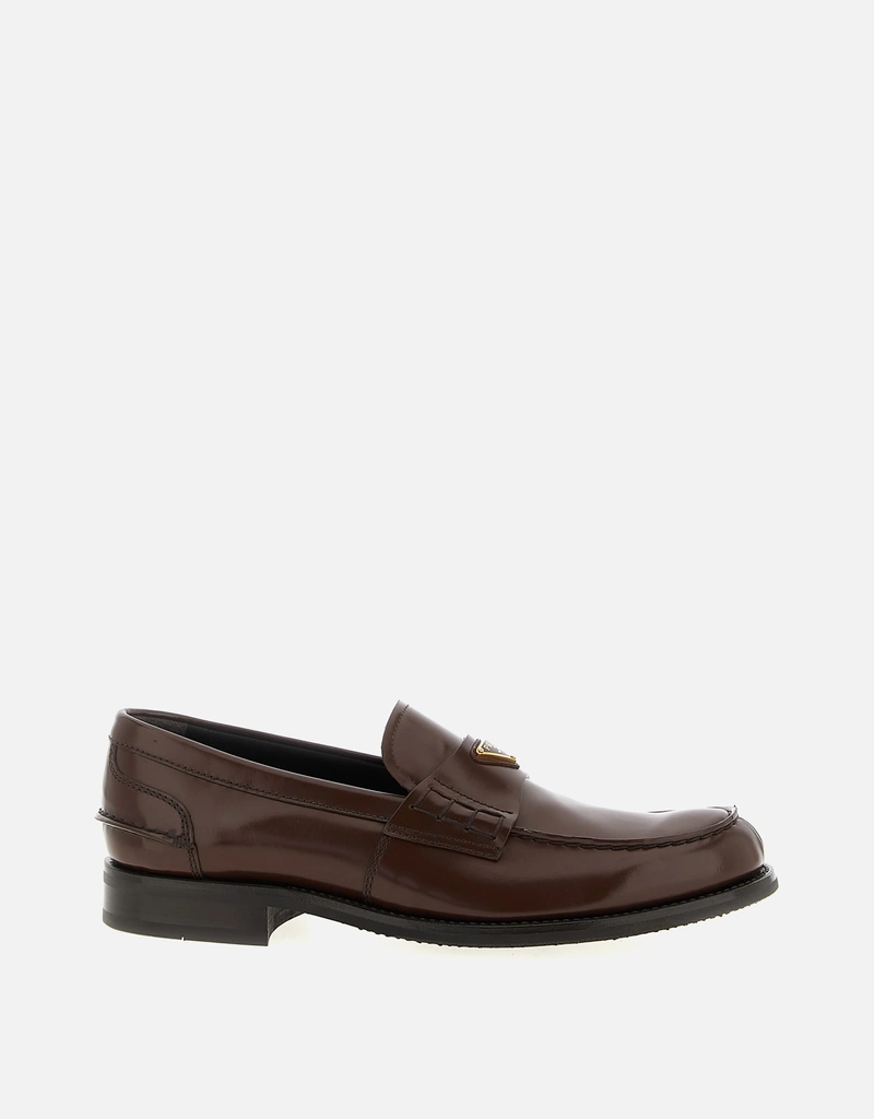 Prada メンズ ロゴ入り カーフレザー ローファー () IFCHIC.COM