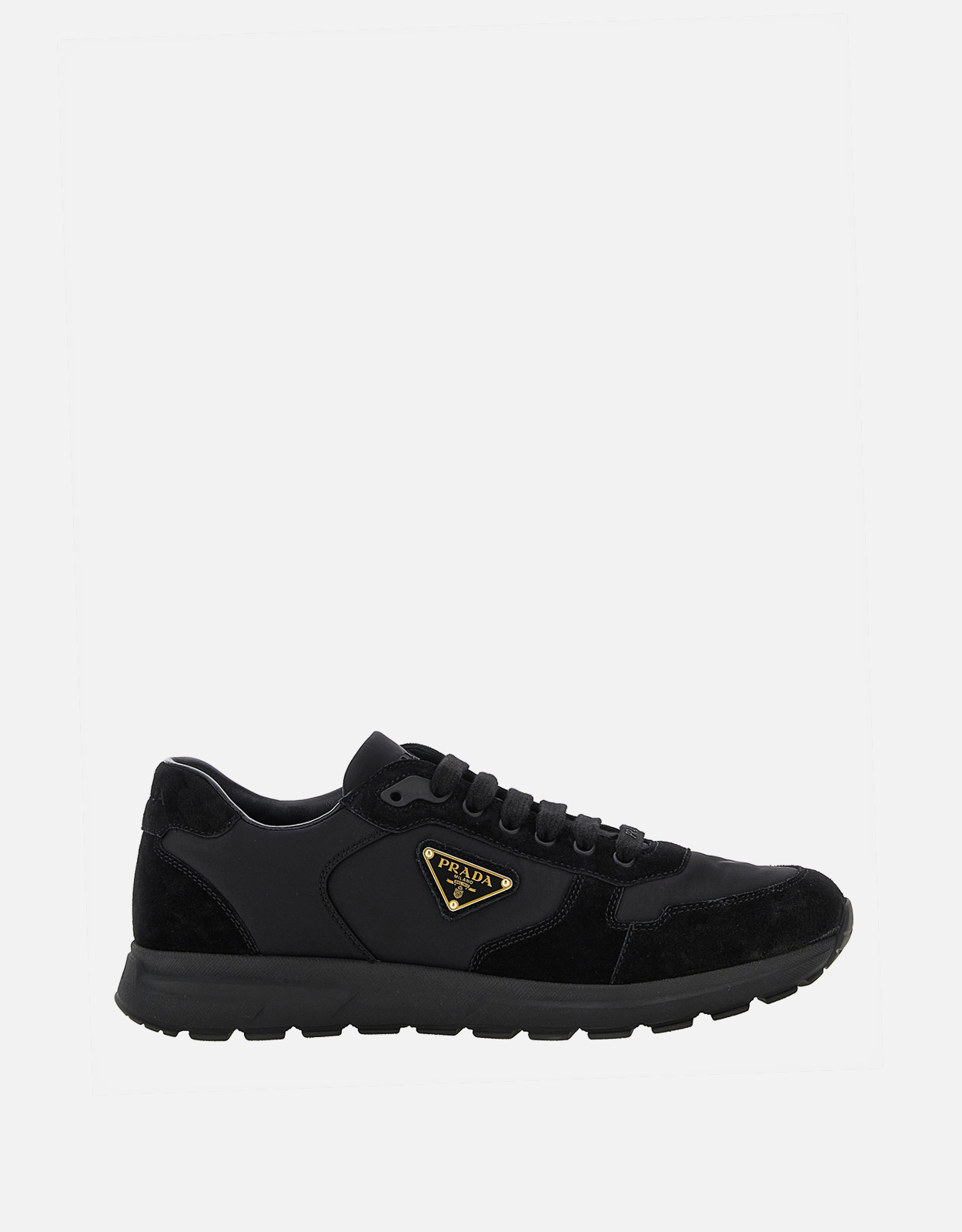 PRADA ブラック スエード モカシン Prada メンズ リナイロン＆スエード スニーカー () IFCHIC.COM