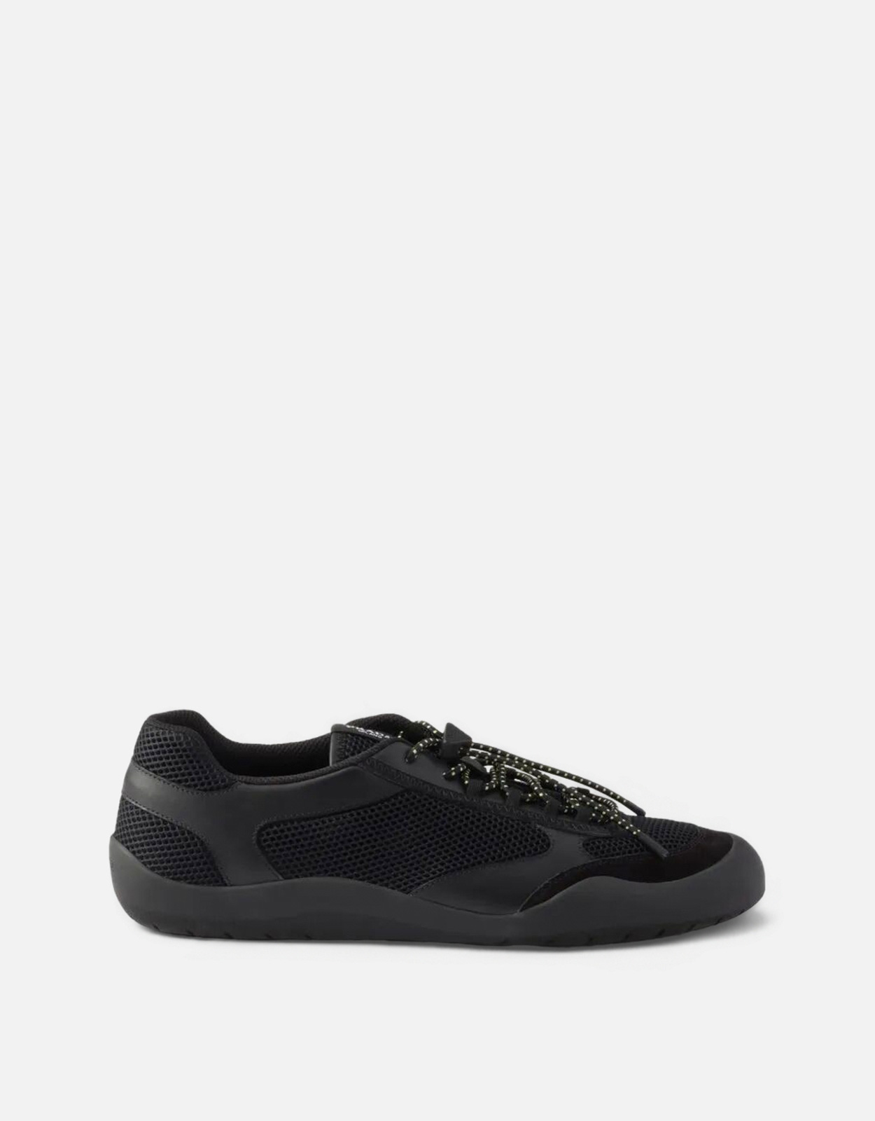 Prada メンズ スピードロック レザー＆メッシュファブリックスニーカー