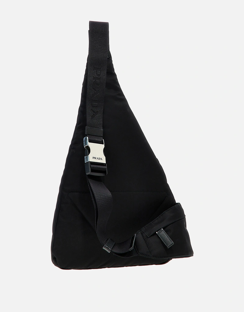 Re-Nylon xレザー ワンショルダーバックパック ブラック Re-Nylon xレザー ワンショルダーバックパック | PRADA - 日本