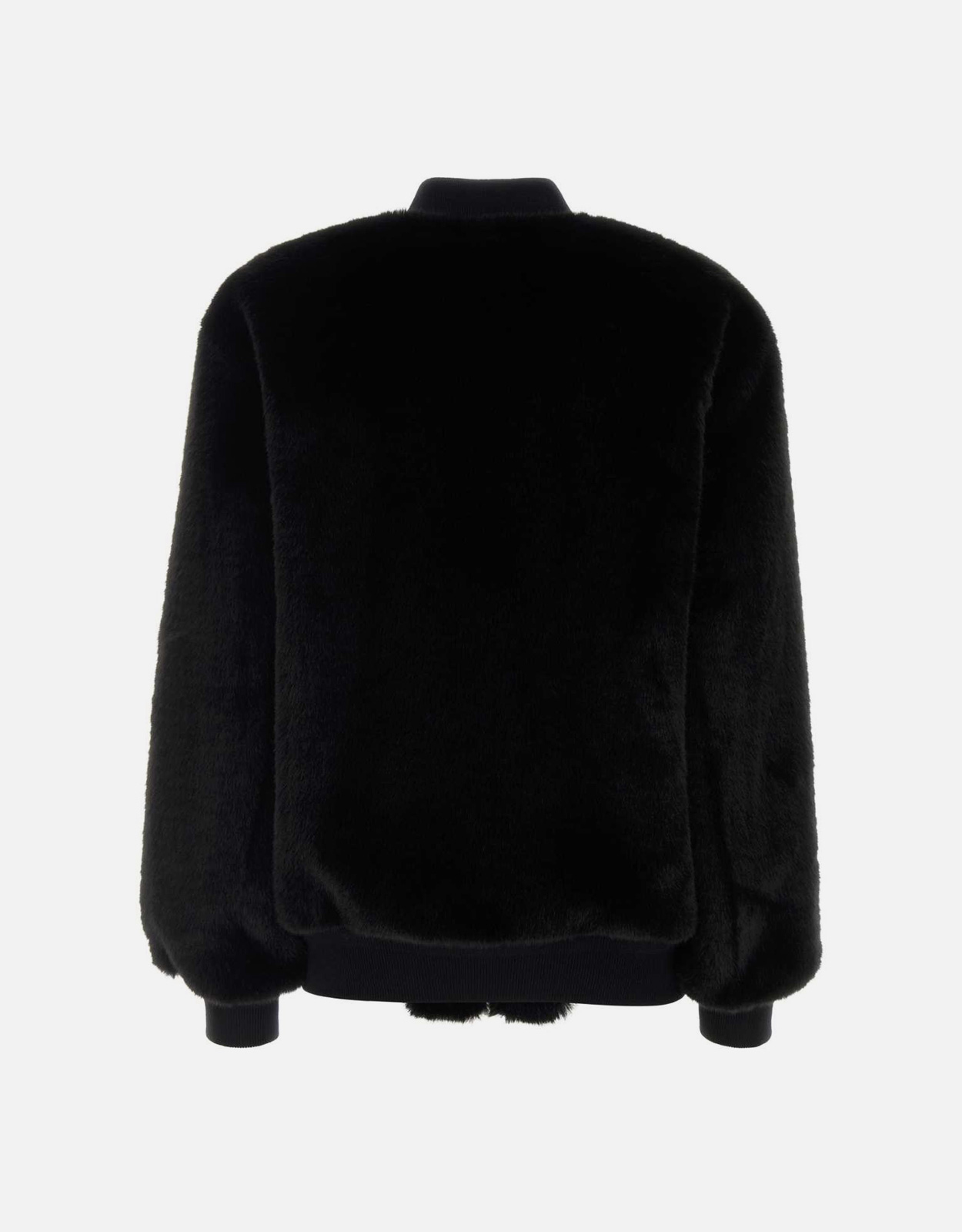 Prada ブラックエコファーボンバージャケット (すべての新品) IFCHIC.COM