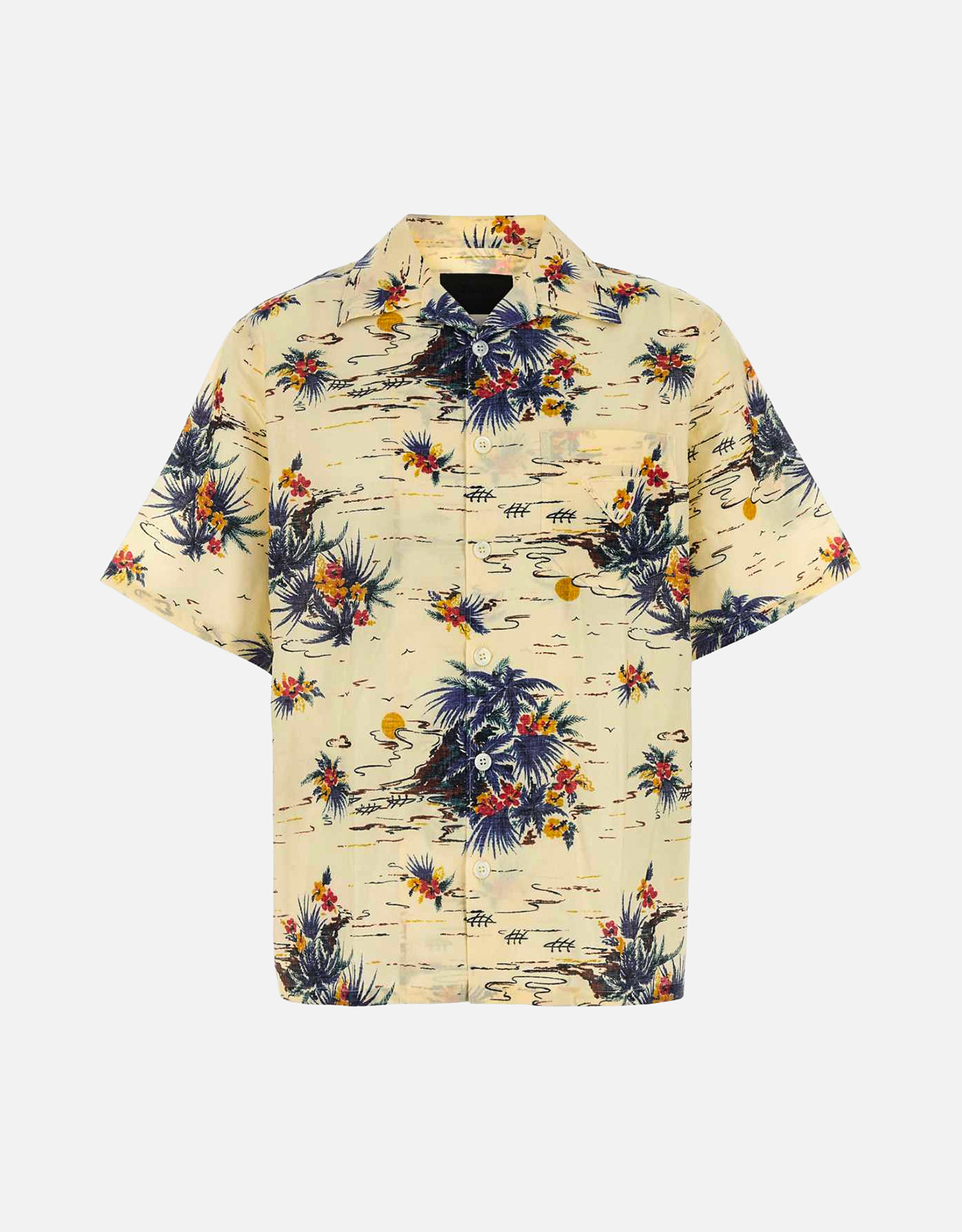 Prada メンズプリントコットンボウリングシャツ () IFCHIC.COM