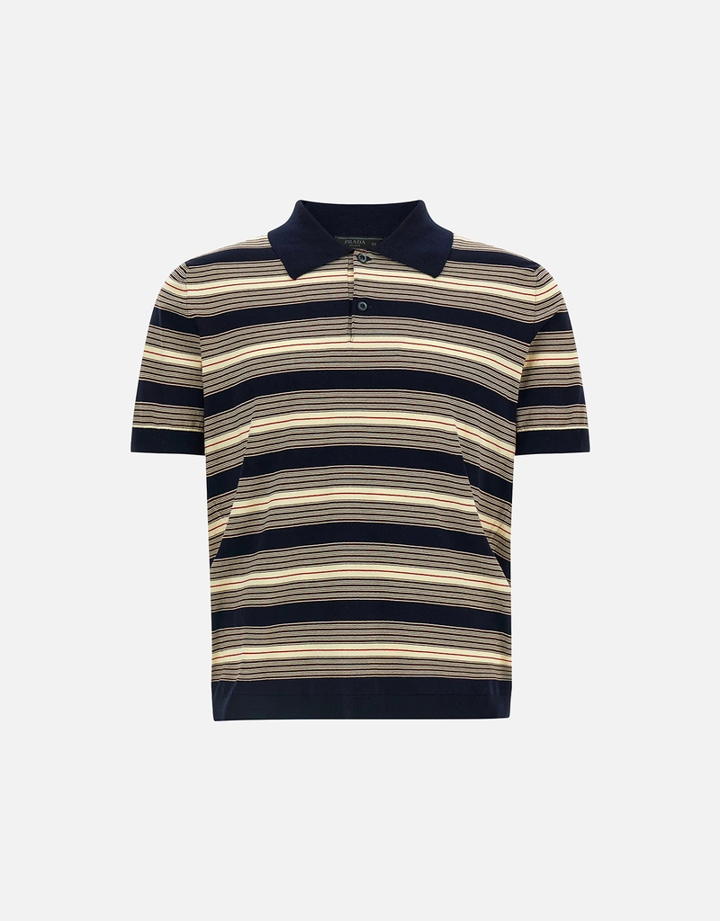 Prada メンズストライプコットンポロシャツ (すべての新品) IFCHIC.COM