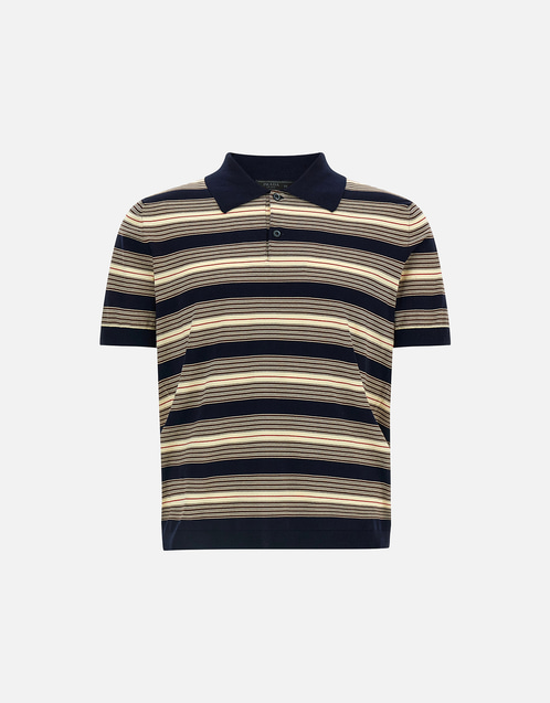 PRADA ホワイト ポロシャツ ストライプ襟 中古・古着通販】PRADA (プラダ) 刺繍ポロシャツ ホワイト サイズ:L