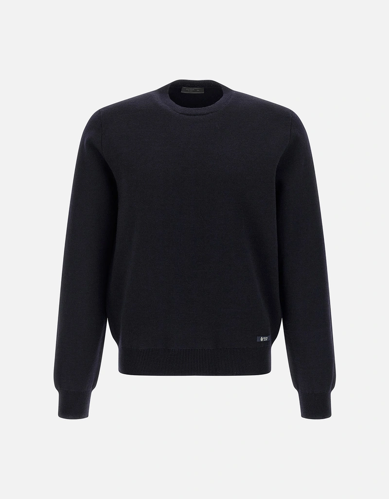 Prada メンズ ウール クルーネック 厚手セーター (すべての新品