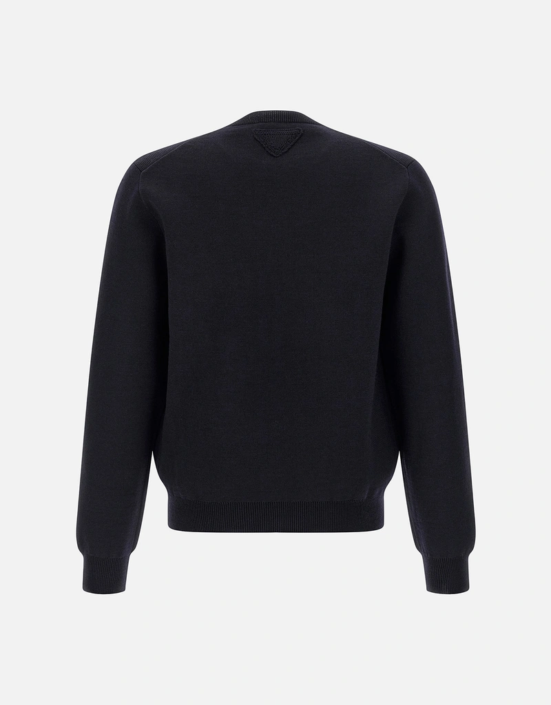 Prada メンズ ウール クルーネック 厚手セーター (すべての新品