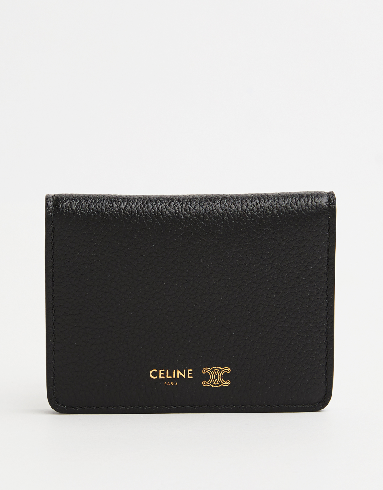 CELINE Celine Supple Grained Calfskin Bi-fold Card Holder　セリーヌ しなやかなグレイン カーフスキン 二つ折りカード ホルダー