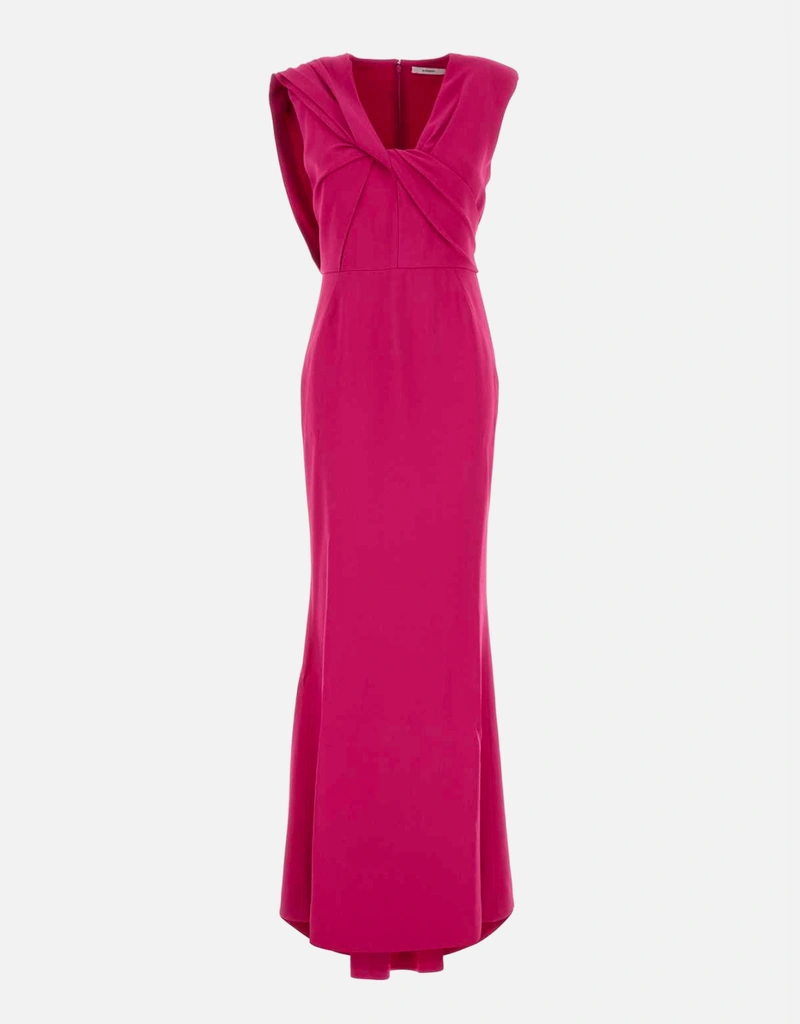 macy's women's semi formal dresses Givenchy Ruched Scarf Stretch-Crepe Dress - Black