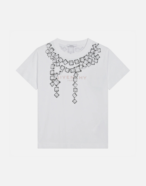 Givenchy Deconstructed Crystals Cotton T-Shirt (Tops) IFCHIC.COM