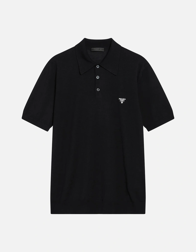 Prada メンズ コームドウール ブルー ポロシャツ (シャツ) IFCHIC.COM
