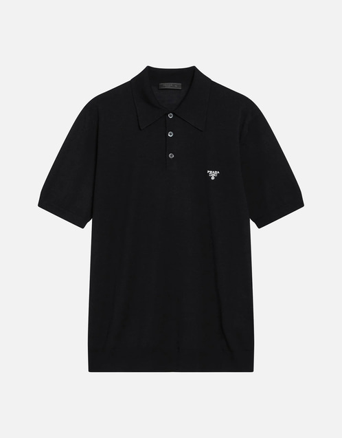 Prada メンズ コームドウール ブルー ポロシャツ (シャツ) IFCHIC.COM