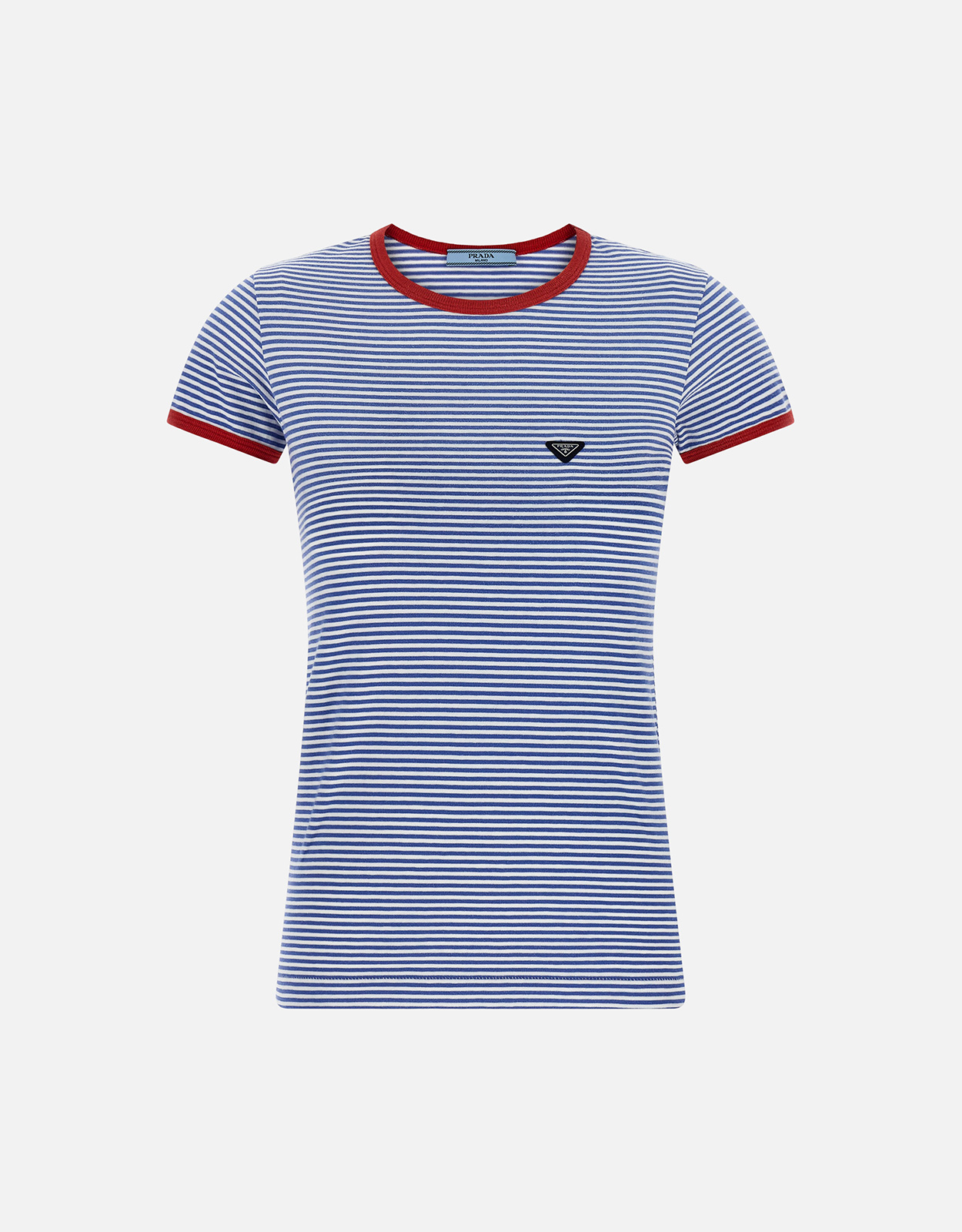 Prada ストライプコットンジャージーTシャツ (すべての新品) IFCHIC.COM