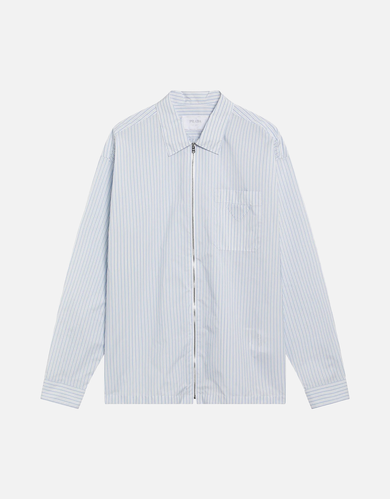 Prada Prada Men's Cotton Striped Zip Up Shirt - S　Prada メンズ コットン ストライプ ジップアップ シャツ - S