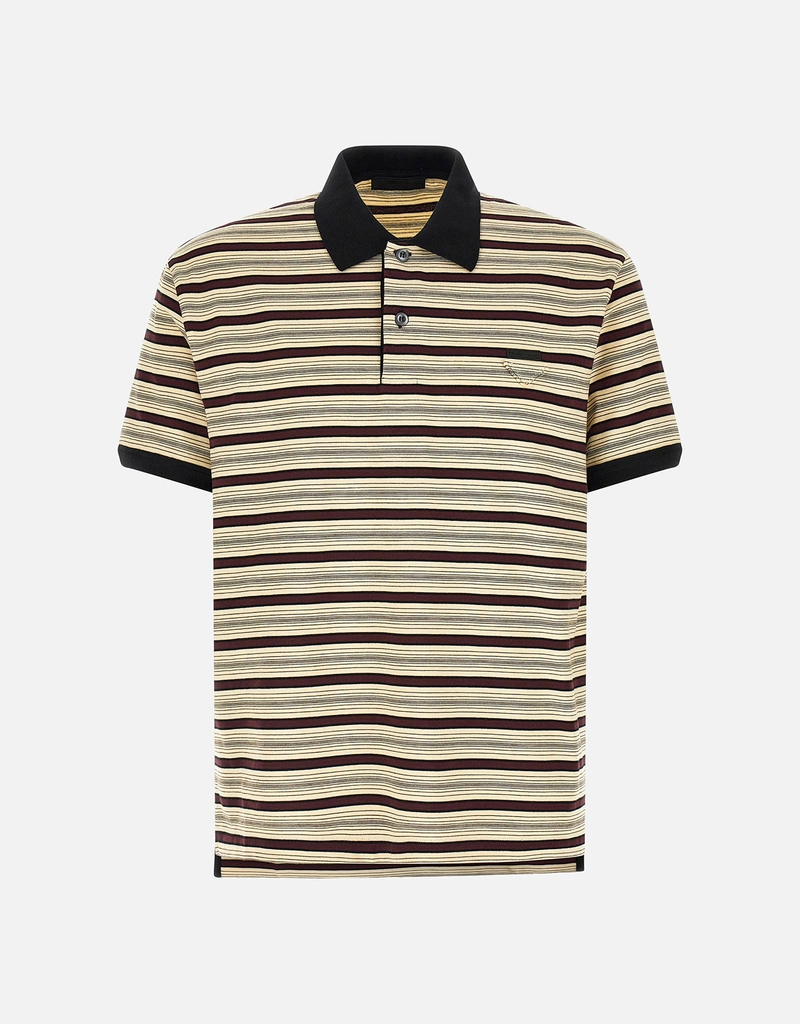 PRADA ストライプ ポロシャツ M Prada メンズストライプコットンポロシャツ (すべての新品) IFCHIC.COM