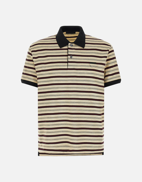 PRADA ストライプ ポロシャツ M Prada メンズストライプコットンポロシャツ (すべての新品) IFCHIC.COM