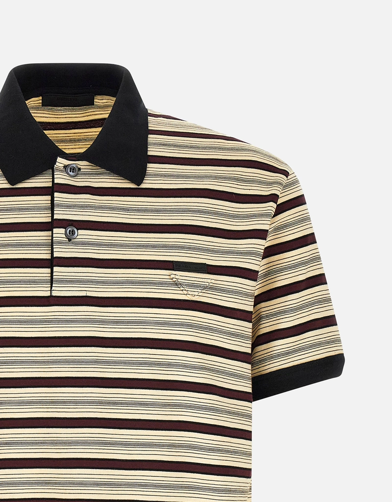 PRADA ストライプ ポロシャツ M Prada メンズストライプコットンポロシャツ (すべての新品) IFCHIC.COM