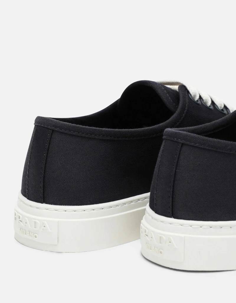Prada メンズ コットン ネイビーブルースニーカー () IFCHIC.COM