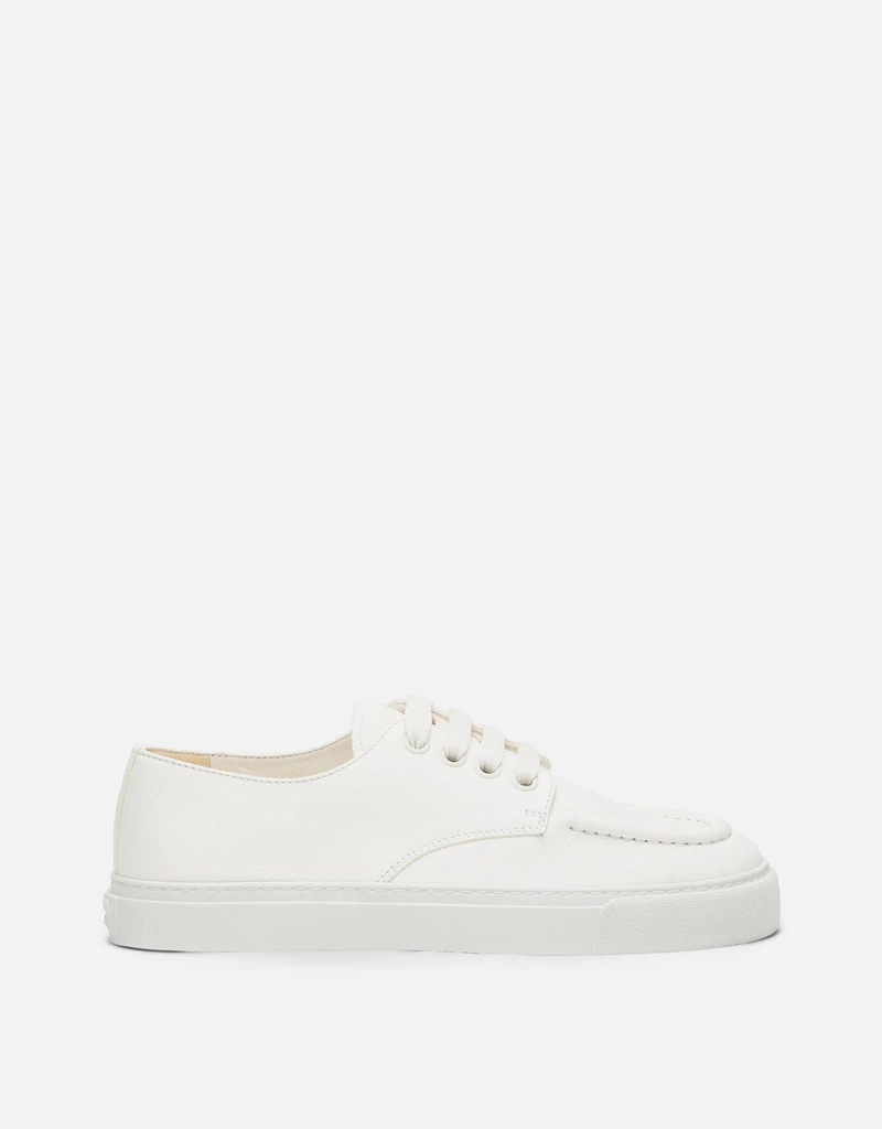 【Tページ】PRADA レザースニーカー アイボリーホワイト Prada メンズ アイボリー ハンマードレザー スニーカー () IFCHIC.COM