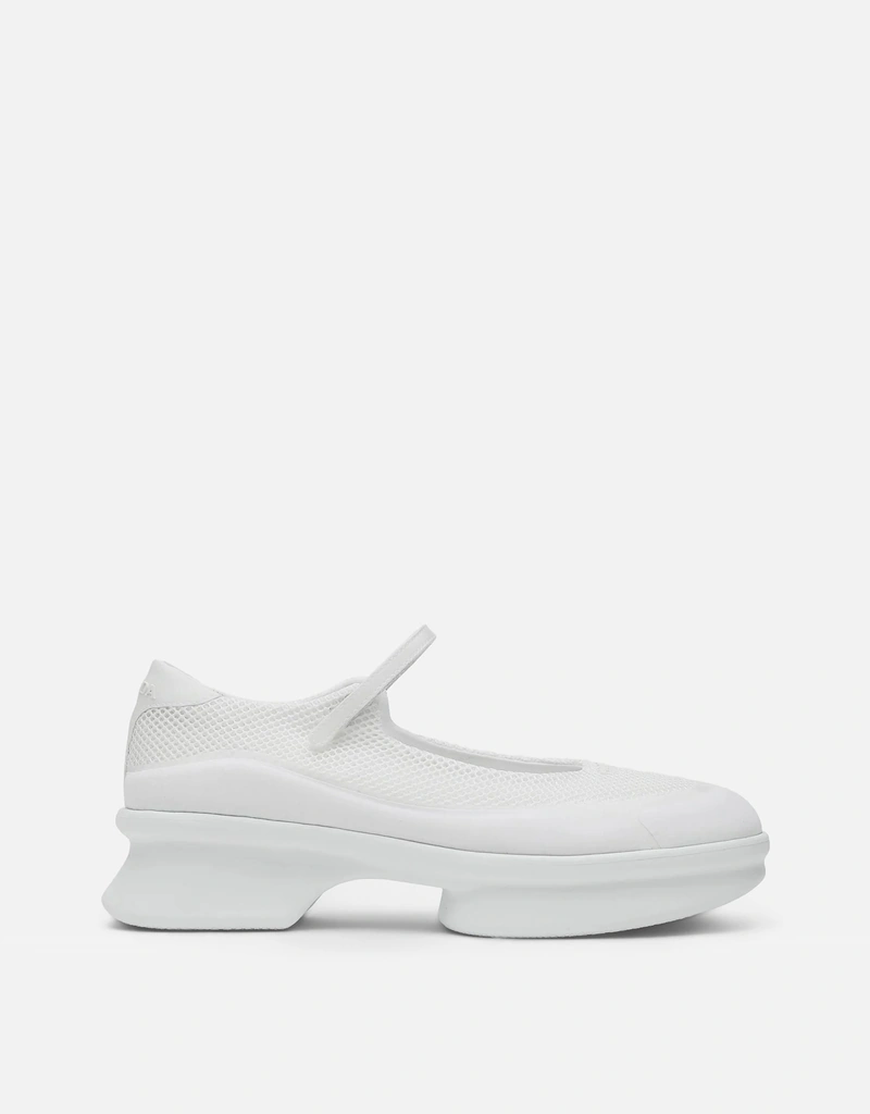 Prada ホワイトメッシュバレリーナフラットシューズ (すべての新品