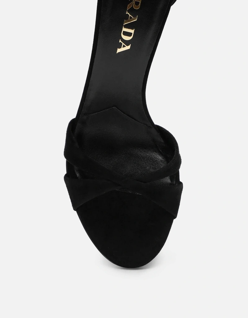 【大きいサイズ】 PRADA パンプス スウェード 黒 25.5 バックル Prada ブラックベルベットスエードパンプス (すべての新品) IFCHIC.COM