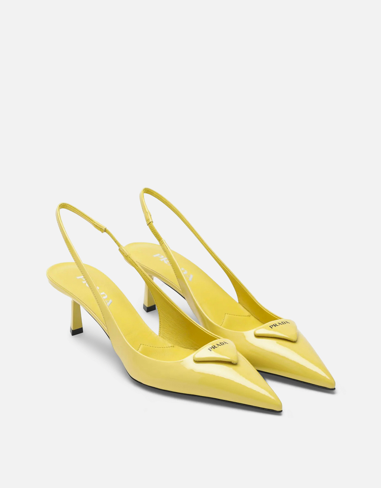 Prada パイナップルカラー パテントレザー スリングバックパンプス