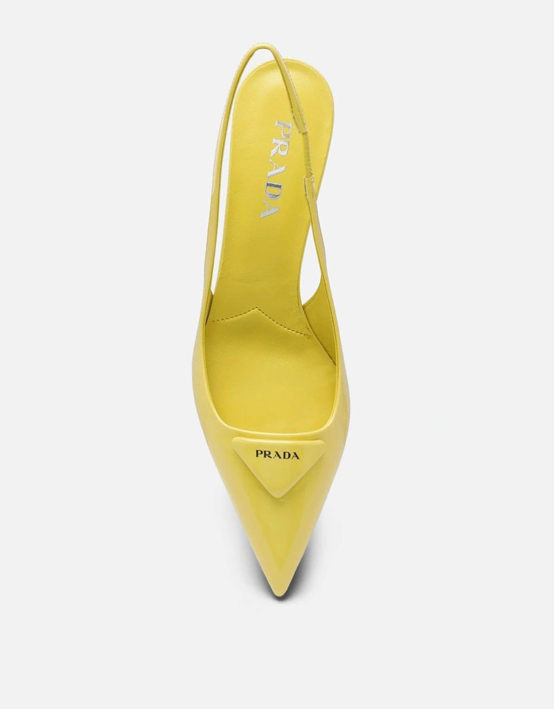 Prada Pineapple Coloured Patent Leather Slingback Pumps (All New