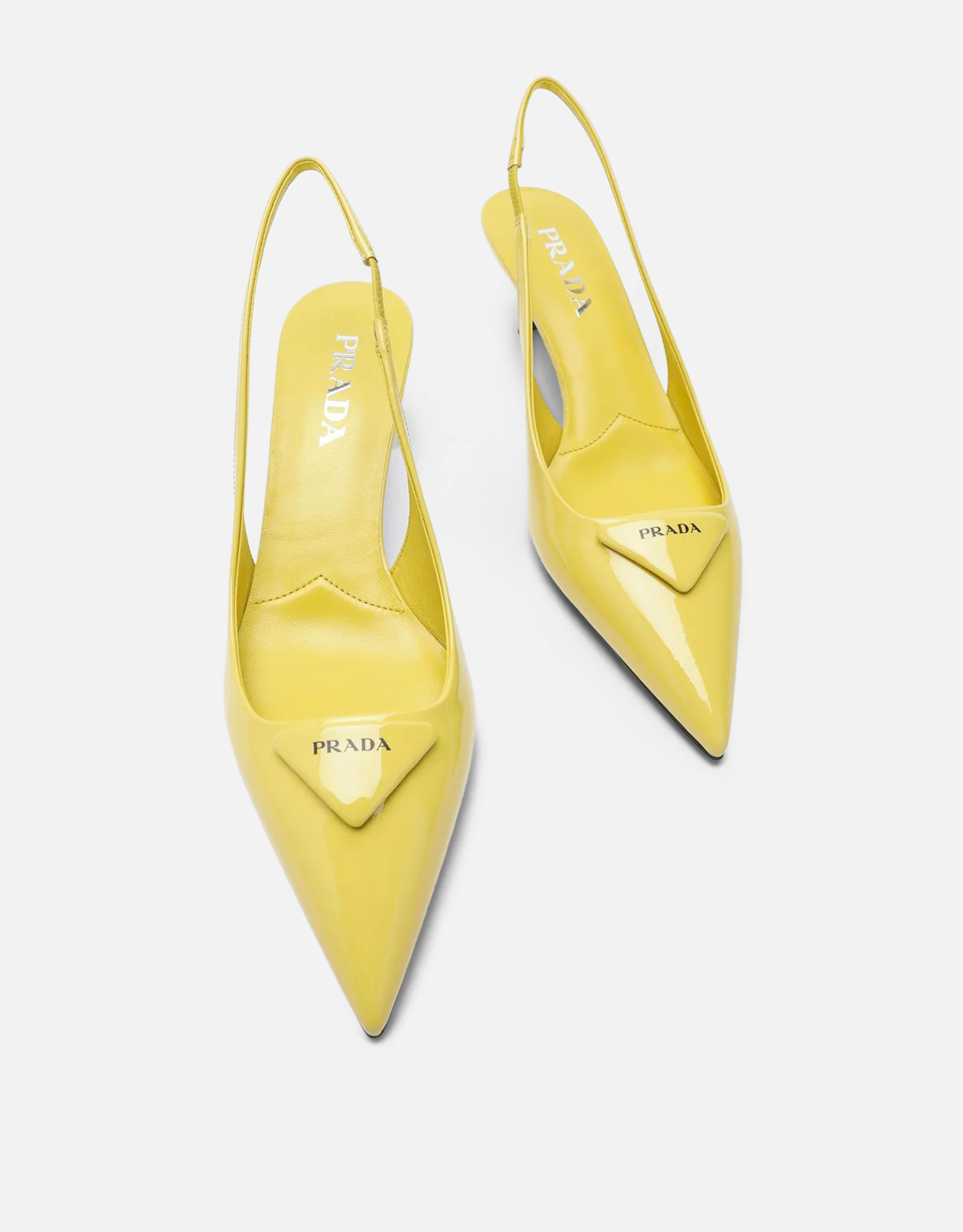 Prada パイナップルカラー パテントレザー スリングバックパンプス