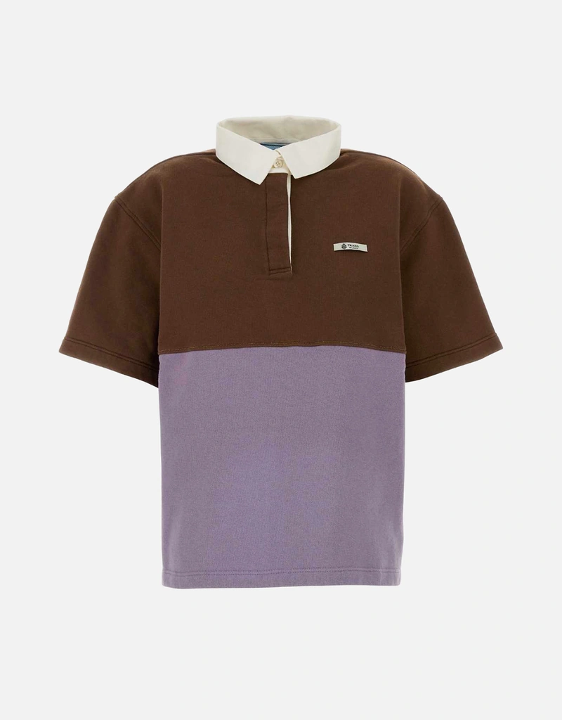 PRADA 2トーン フロントパッチ ポロシャツ Prada ツートーンコットンポロシャツ (すべての新品) IFCHIC.COM